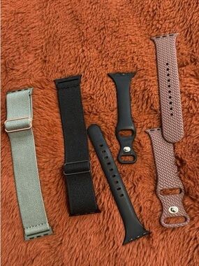 Interchangeable Men's Watch Band Set - Black, Olive Green, Mauve